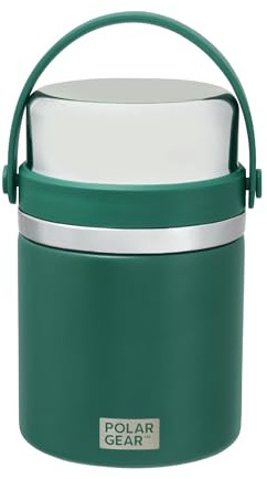 Polar Gear 600ml Hot Food Flask & Foldable Spoon - Vacuum Insulated Double Wall Stainless Steel Thermos Soup Flask Jars Leakproof and BPA Free - Lunch Thermal Food Flasks for Hot Food Kids & Adults