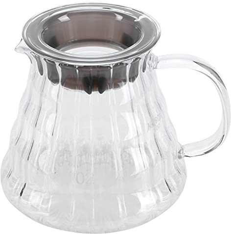 WPKD BLUEIY Cafetera de vidrio de borosilicato de alta calidad, cafetera de 500 ml, cafetera para verter sobre la oficina en casa, tetera y servidor de café