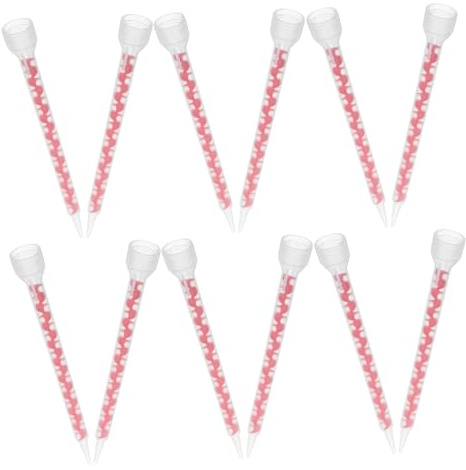 DECOMELODY Ugelli Miscelatori a Spirale Per Sigillante Epossidico 12 Pezzi, Precisione Per Stucco Uniforme in Progetti Fai Da Te, Resistenti Pressione e Portatili Per Rifinitura Fughe Bagno e Cucina