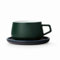 VIVA Ella Green Porzellan-Kaffee-, Latte- und Cappuccino-Tasse mit Untertasse, 9 oz/260 ml