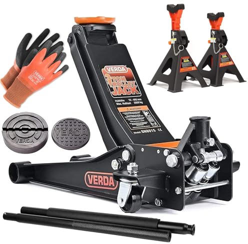 2X Unterstellböcke 3T, 295-425 mm, mit Sicherung VERSTÄRKT Wagenheber Ständer Modellwahl Wagenbock Werkstattstände Profi Stützböcke Abstellbock Reifenwechsel Auto Heber Gummi PKW Wohnmobil SN2432