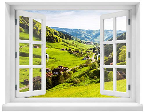 Wandtattoo - Fenster mit Aussicht auf Schwarzwald 80 x 62 cm – Wandsticker