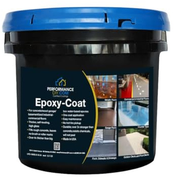 PerformanceDIY Certified Half Kit Epoxy Floor Coating-Beige Base With Blue Gray Blend 1/4 flakes-Full Flake Coverage, Covers 250 sq. ft. -For Garage,Basement,Patio,Commercial Floors,Concrete-Non-Toxic