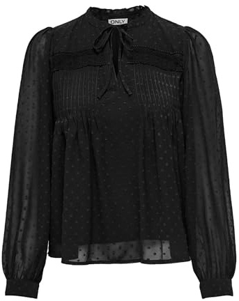 ONLY Onlmadonna L/S Top WVN Blouse, Noir, M Femmes