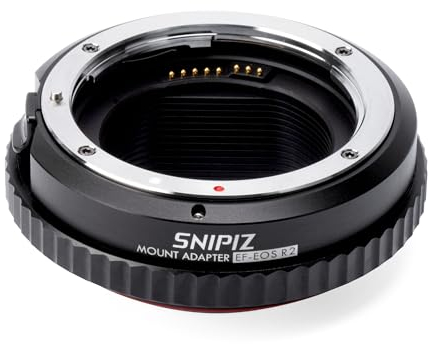 SNIPIZ EF-EOS R2 Objektivadapter, EF/EF-S Objektiv auf RF Mount Kamera Autofokus Konverter Ring Kompatibel mit Canon EF/EF-S-Objektiv auf EOS R, RP, R3, R5, R6, R6II, R7, R8, R10, R50, R100 Kameras