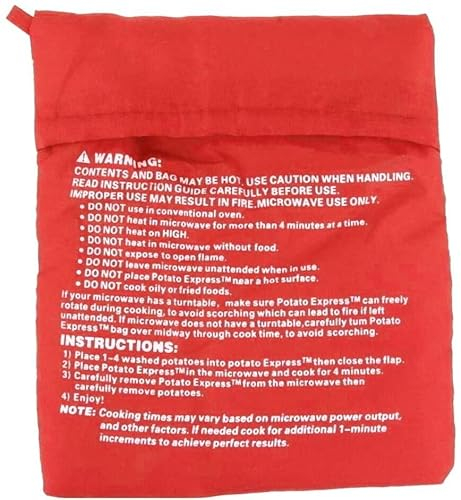 Bolsa de patatas para horno microondas, bolsa para cocinar patatas, bolsa de patatas para microondas, práctica bolsa para horno de microondas, bolsa de cocina de patatas, reutilizable, lavable, bolsa