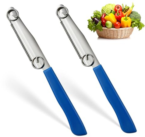 Quick Slicing Knife, New 3 in 1 Multifunctional Fruit Peeling Knife with Removable Spring, Kitchen Household Sharp Stainless Steel Fruit and Vegetable Fruit Slicing Knife (2pcs)