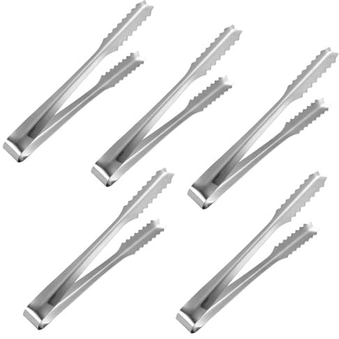 5 Pcs Mini Ice Tongs - Sweet Tongs for Pick Mix - Small Portable Tongs for Food, Sweets, Bread, Cake, Appetizers, Tea, Coffee, Kitchen, Wedding Party