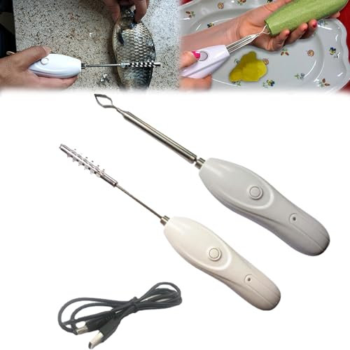 Squamatore Per Pesci, Detorsolatore Per Frutta E Verdura Squamatore Per Pesci Portatile Squamatore Per Pesci Elettrico Con 2 Teste Di Taglio Squamatore Per Pesci Con Torsolo E Squame