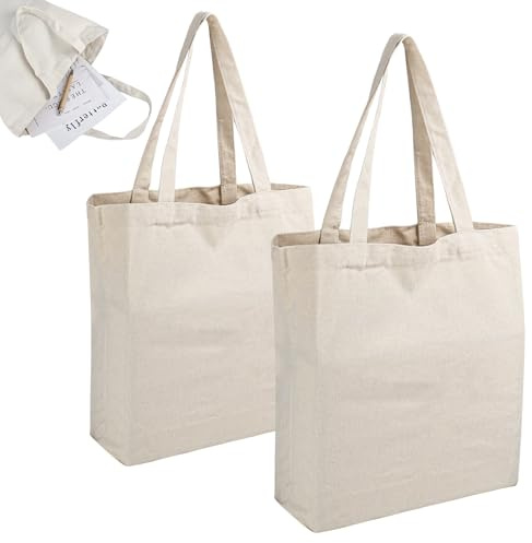 XCDMJ 2 sacchetti di iuta non stampati, 45 x 35 cm, grandi sacchetti di cotone, sacchetti di stoffa, non stampati, per biancheria, sport, shopping, sacchetti di iuta riutilizzabili