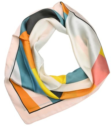 LUMBERJACK Sciarpa Donna Pura Seta, Foulard Fazzoletto da Collo, Fantasia Geometrica, Quadrato 70x70 cm, Con Scatola Regalo