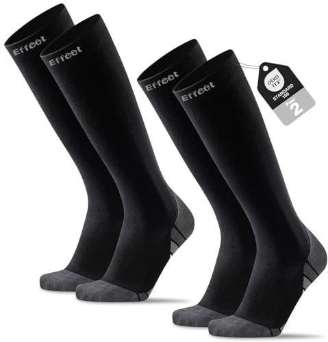 Effeet Compression Flight Socks for Men & Women, 2 Pairs, Cushioned