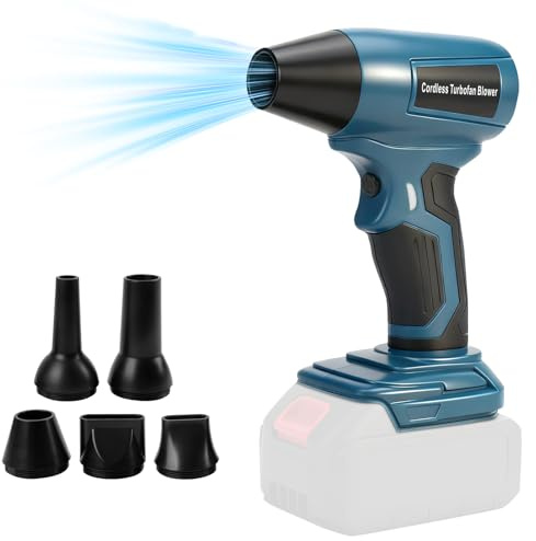 Trådlös dammblåsare för Makita 18V, handhållen dammrengörare, borstlös lövblåsare, 130 000 RPM med justerbar hastighet och 5 munstycken för bil, camping, verkstäder (inget batteri)