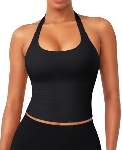 ZAAYO Débardeur à dos nu pour femme, dos nu, rembourré, pour le sport, l'entraînement, basique, sexy, sans manches