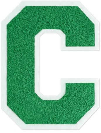 QianSiLi Lettere Termoadesive Per Tessuti, Toppe Adesive Per Tessuti Adatto Per Giacche, Cappotti, Camicie, Borse, Jeans, Zaini (11,45cm,Verde,C)