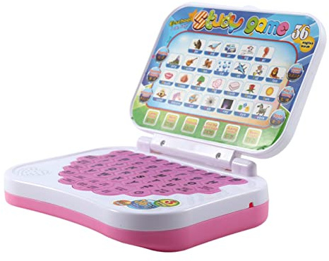 TOPINCN Juguete Educativo Bilingüe para Niños, Juego de Computadora Portátil para Alfabeto, Chino, Inglés, Aprendizaje de Idiomas, Melodía Musical, Adecuado para Bebés, Liviano, Compacto, Fácil de