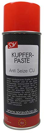 SDV Chemie Kupferpaste 1x 400ml Anti Seize Kupferpasten Spray Bremspaste bis 1200°C Kupferfett