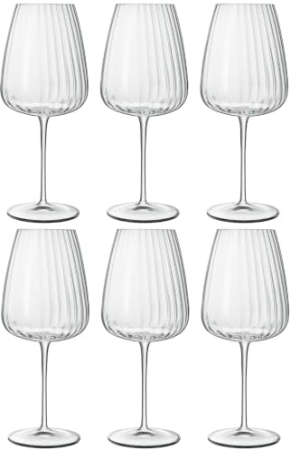 Bormioli Luigi Speakeasies Set med 6 Vinglas i rött glas, högteknologiskt överlägset ljudglas.