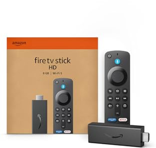 Amazon Fire TV Stick HD (newest model), free and live TV, Alexa Voice Remote, smart home controls, HD streaming