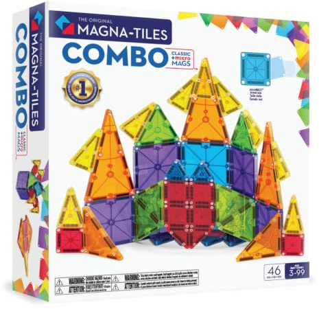 MAGNA-TILESÂź Combo 46-Piece Magnetic Construction Set, The Original Magnetic Building Brand