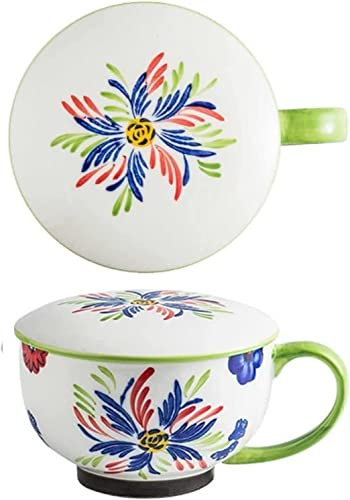 GLETSF Tazas Gigantes para Desayuno, Ensaladera, Taza De Cerámica para Sopa, Recipiente Exclusivo para Taza De Sopa, Tazones para Café, Té, Sopa, Tazón De Cerámica Gigante para