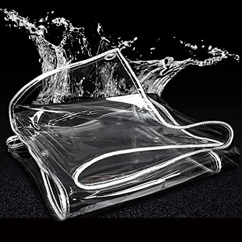 Bâche transparente en PVC 0,35 mm, imperméable, avec œillets, pour balcon, terrasse, protection contre la pluie et le vent, couverture de pavillon d'hiver pour l'extérieur