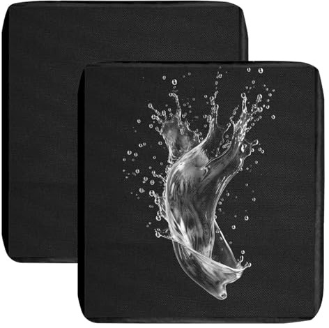 JORTUIO Outdoor Sofa Sitzkissenbezüge, 1/2/4 Stück Wasserdicht Sofabezug mit Reißverschluss, Sofa Überzug Sitzkissen Couch Überzug Abnehmbar Bezüge für Gartenpolster(Schwarz,50x50x5cm 2pcs)