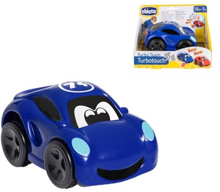 Chicco Turbo Touch Racerbil, leksaksbil för barn, med realistiska ljud, vibrerande effekt, upp till 8 meter bort, sportbil, blå färg, barnbilar, 2 år +