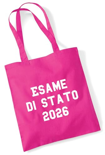 Huuraa acquirente Esame di Stato 2032 Borsa regalo in juta fucsia 10 litri cotone Esame di Stato 2032 Attenzione