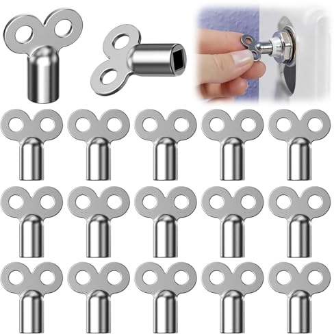 15 chiavi di sfiato per radiatori, chiavi universali da 5 mm, robuste chiavi quadrate in zinco, chiave per riscaldamento