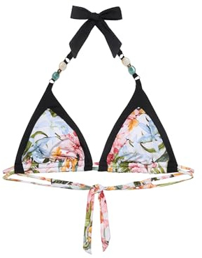 YAMAMAY - Bikini Parte Alta a Triangolo Senza Ferretto, Imbottitura Removibile, Donna, Tahiti, Multicolore, Stampa Floreale