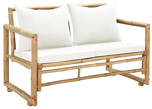 vidaXL Gartenbank Bambus Sitzbank Outdoor Bank Terassenbank Parkbank Außenbank