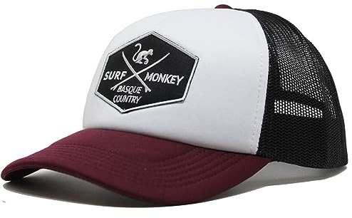 DRESSED IN MUSIC PLAY WITH ME Foam Trucker Cap Classic - Baseball Cap - Kappe Herren/Damen - Surf Monkey® - eine Größe (Granat)