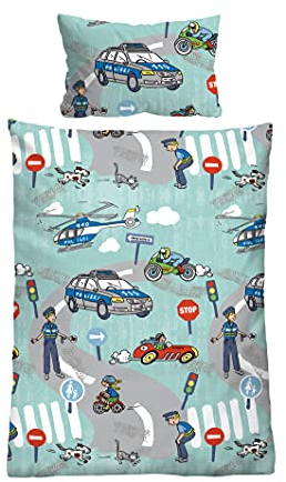 biberna 0004525 Feinbiber-Bettwäsche türkis 1x 100x135 cm + 1x 40x60 cm