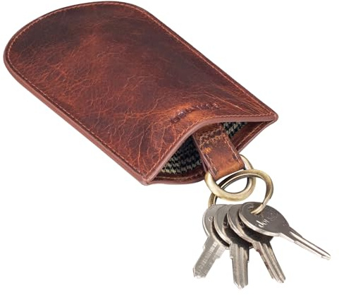 STILORD Toby nyckelväska läder nyckelklocka nyckeletui klassisk nyckelmapp för många nycklar bilnycklar liten etui med nyckelring Farbe:Prestige-brun