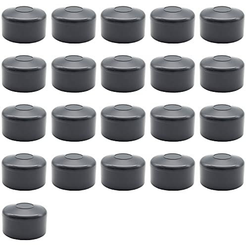 Enkotrade 21 Stück Zaunkappen Anthrazit für Außenmaß Ø 42mm, Rohrkappen aus hochwertigem Kunststoff, Pyramide Rund Zaunpfostenkappen Pfahl Deckel Zaunabdeckung