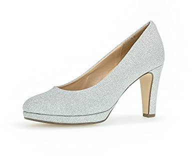 Gabor Damen Klassische Pumps, Frauen Absatzschuhe,Abendschuhe,Court Shoes,high Heels,Heels,hochhackige Schuhe,Ausgehschuhe,Silber,35 EU / 2.5 UK