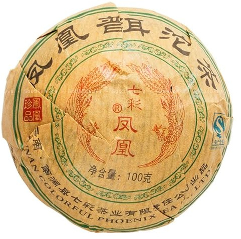 Pu Erh Tè Grüner Pu-Erh Yunnan Colorato Phoenix Tè - Nido 100 g | Pu Er Raccolto nel 2014 | Unica Origine, Migliore Selezione di Tè