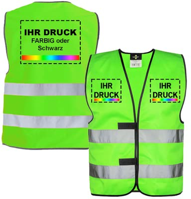 Social Netwear Warnweste/Sicherheitsweste in verschiedenen Farben - personalisiert | IHR Logo - IHR Text | farbig bedruckbar mit Text und/oder Logo | mit Reflex-Leuchtstreifen