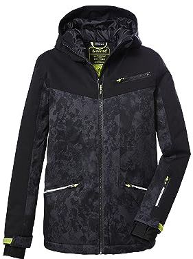 killtec Jungen Ksw 124 Bys Jckt Skijacke Funktionsjacke Mit Kapuze Und Schneefang, Grau, 176 EU