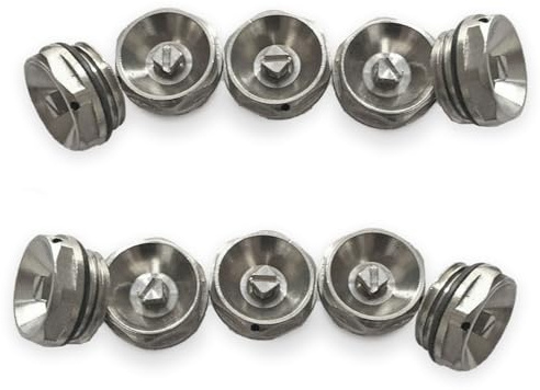 Myhomeware Radiator Accessories,Towel Rail Radiators Universal Brackets Chrome,White,Black, Radiator Valves (10 PCS Bleeding Air Vent Plugs 15mm (1/2inc))