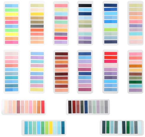 Newplenty 3200 Stück Haftnotizen Haftstreifen,16 Stile Transparent Sticky Notes Tabs, Klein Klebezettel Notizzettel, Page Marker Haftmarker Index Tabs Book Tabs für Büro Schule (3200)