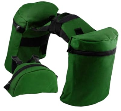 predolo Ensemble de Sacoches de Selle pour Cheval, Sacoches de Selle pour Randonnée, Portables et Polyvalentes, en Tissu Oxford, pour Sports équestres en, Vert