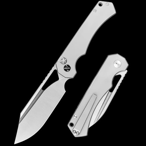 NedFoss COUGAR Klappmesser, 7.5cm 14C28N Stahl Taschenmesser mit Button-Lock, Einhandmesser mit leichtem Stahlgriff, utdoor Messer mit Gürtelclip, Survival Messer für den Alltag, Sammlung & Geschenk