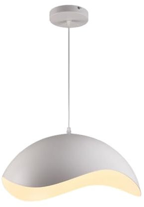 Lampadario Sospeso E27 Moderno a Forma di Conchiglia, Regolabile, Design Minimalista per Cucina, Soggiorno e Camera da Letto (Bianco)