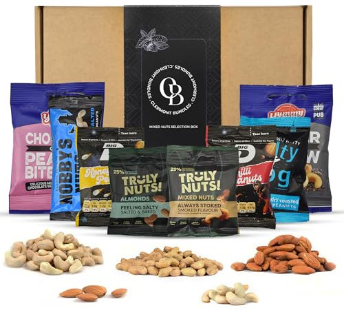 Mixed Nuts & Snacks Hamper - Includes a Mix of Nuts, Peanut, Cashew, Almond, Roasted and Flavoured Nuts Gift Set.