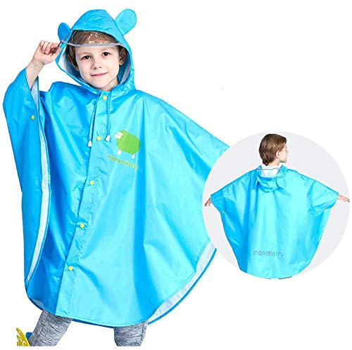 Generisch Poncho de lluvia Silla de Ruedas Impermeable Niño Lluvia para Niños Niños 3D Ponchos Chaquetas Niños Abrigo y Chaqueta Protector de Zapatos Bebé, azul, 3-4 años