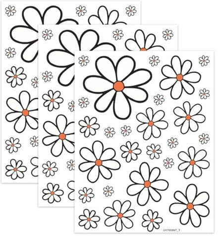 JAWUZ 3 adesivi per bicicletta, motivi: margherite, fiori estivi, adesivi impermeabili, decorazione multiuso per biciclette, laptop, auto, moto, cellulare, taccuino (14 x 16 cm)