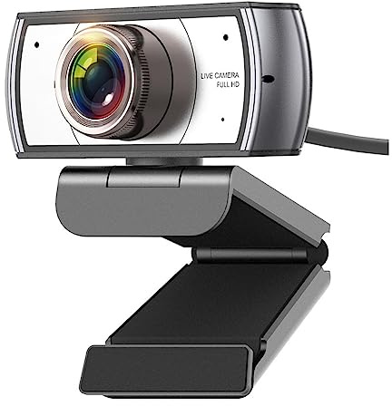 NGBFF Webcam, Cámara Web de Gran Angular de 120 ° 1080P Full HD con micrófono Reunión de videoconferencia USB for computadora portátil PC(Webcam)