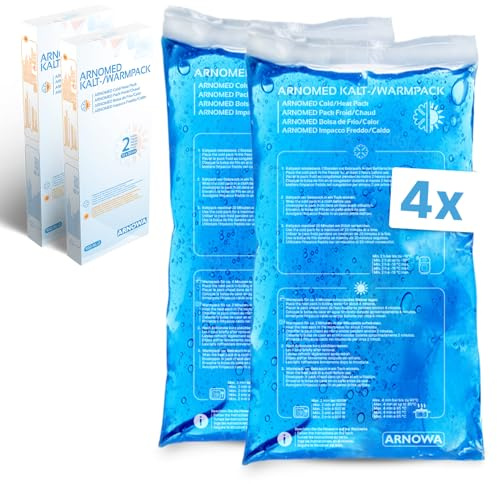 4x ARNOMED® impacchi freddi riutilizzabili in gel 12x29cm, impacchi freddi e caldi riutilizzabili e adatti al microonde, impacchi refrigeranti in gel, impacchi freddi, impacchi refrigeranti